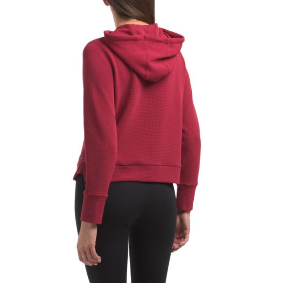 CALVIN KLEIN Red Tech Waffle Pull Over Hoodie - Picture 2 of 2